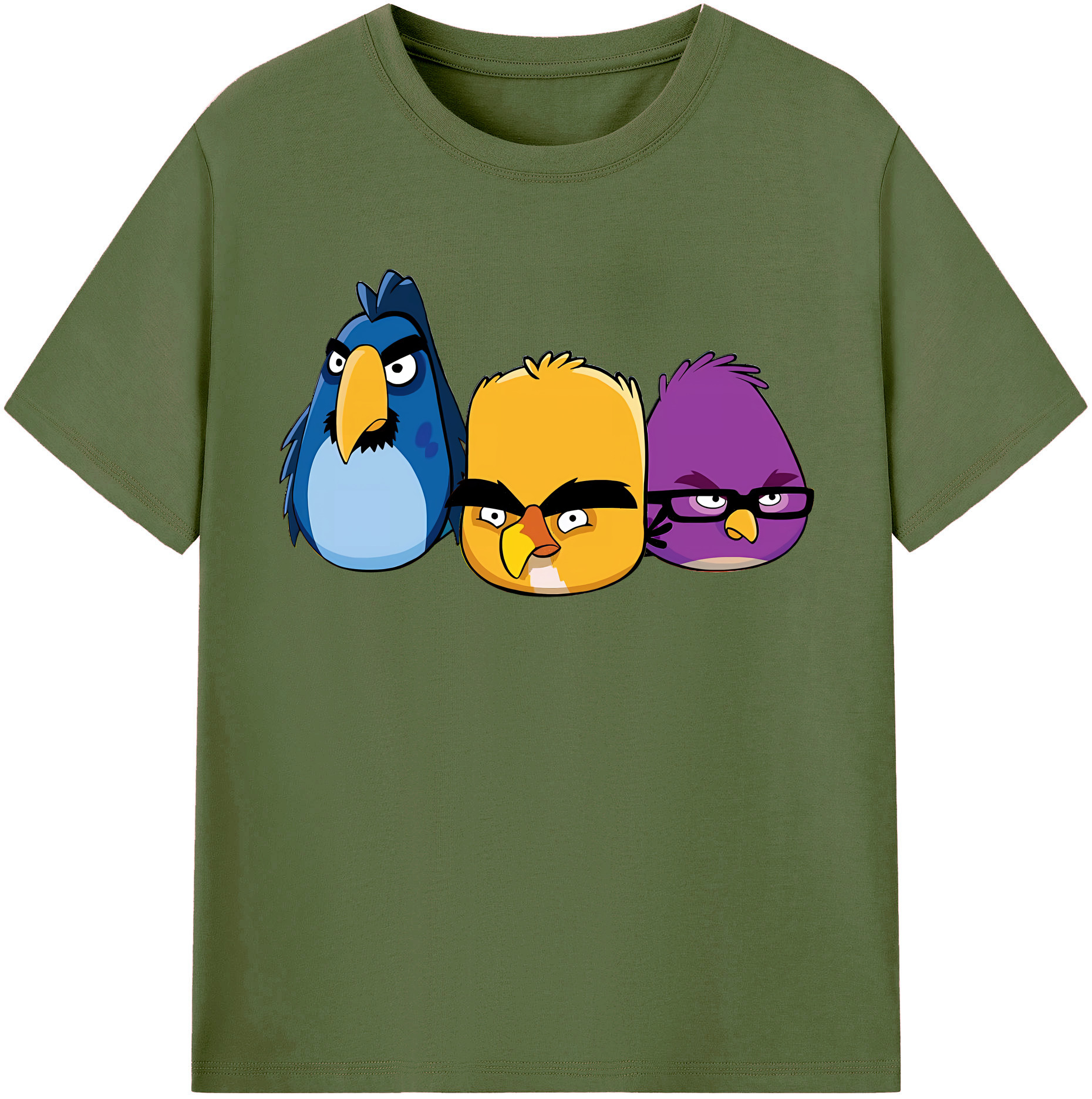 （画像用） Angry Birds アングリーバード 綿100％半袖Tシャツ（フロントプリント）